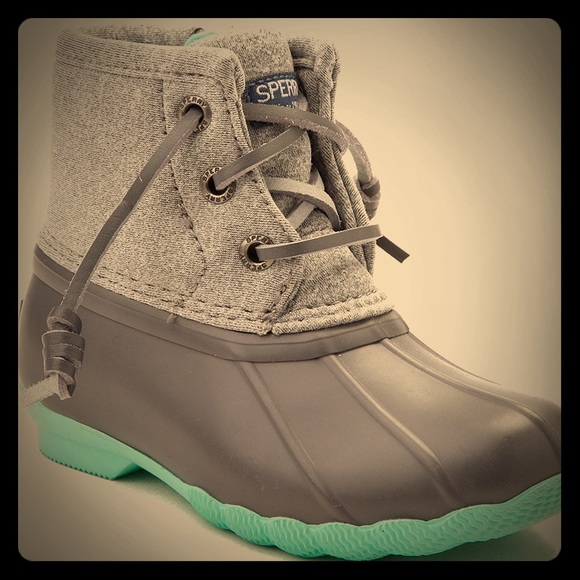 mint sperry duck boots